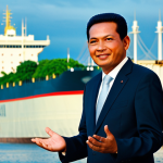 Brunei's Economic Diversification**
A Bruneian government official, male, in a modest professional suit, stands confidently amidst a dynamic scene. The background subtly blends traditional Istana Nurul Iman architecture with modern elements: a blurred, distant container ship symbolizing logistics, a display of beautifully packaged halal-certified products, and lush, green foliage suggesting ecotourism. The official gestures forward, embodying progress and the nation's push for new economic pillars beyond oil. The lighting is bright and optimistic, highlighting hope and strategic vision. Perfect anatomy, correct proportions, natural pose, well-formed hands, proper finger count, natural body proportions. Fully clothed, appropriate attire, modest clothing, professional dress, safe for work, appropriate content, family-friendly, high quality, professional photography.

**